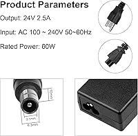 Vista 3 de 24V 2.5A ACDC Adapter Charger Compatible with Samsung with Power Supply Cord Cable(6.3mm*2.1mm)