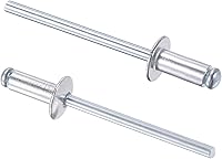 Vista 8 de uxcell Remaches ciegos, remaches de aluminio para decoración de núcleo, 0.094 in de diámetro, 0.236 in, longitud de agarre, tono plateado, 60 piezas