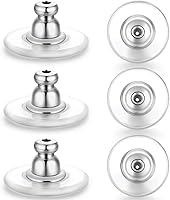 Vista 13 de 3 pares de respaldos de aretes, respaldos de aretes de plata de ley 925 para tachuelas, respaldos de aretes con cierre ajustables hipoalergénicos