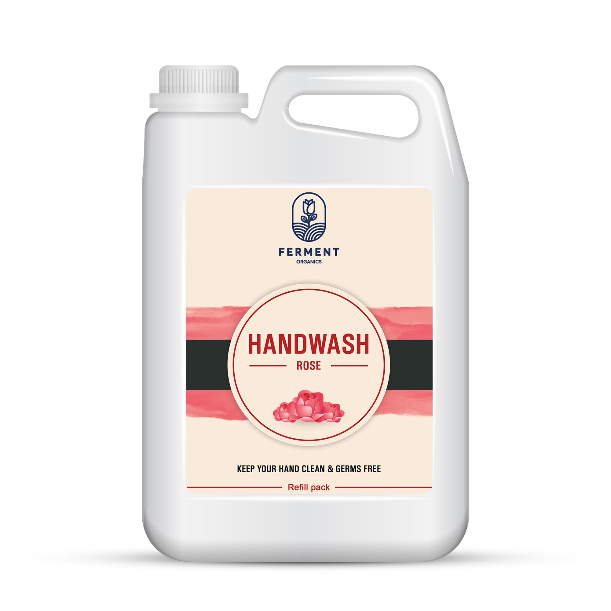 FERMENT ORGANICSLiquid Handwash Refill – Skincare Hand Wash- 4500ml | pH Balanced | 10x Better Germ Protection | Moisturizing Hand Wash | Soft on Hands | Rose fragrance