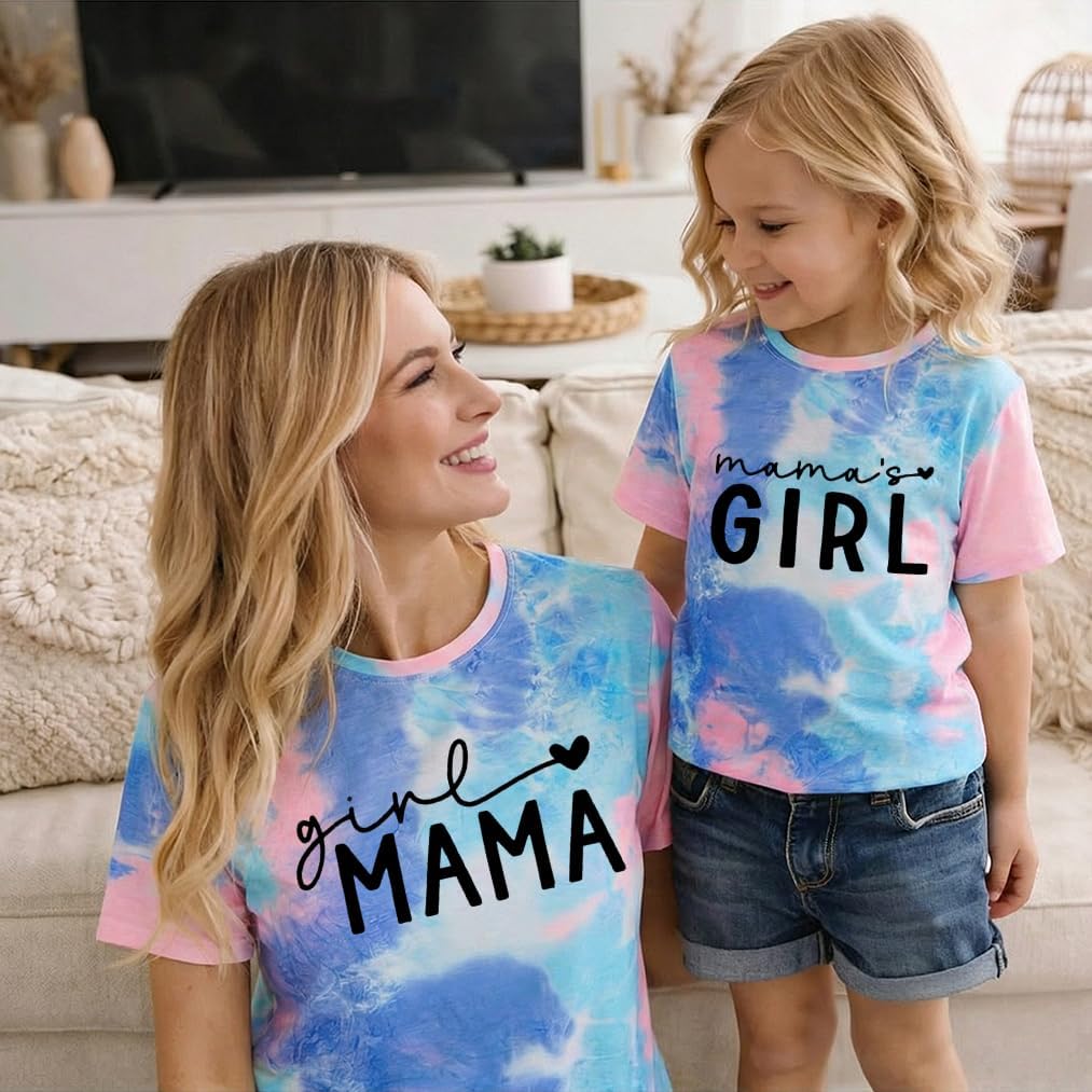 Mommy and Me Outfits Cute Love Heart Graphic Mama Girl Matching Shirts Mom and Daughter Tshirt Casual Short Sleeve - Image 2