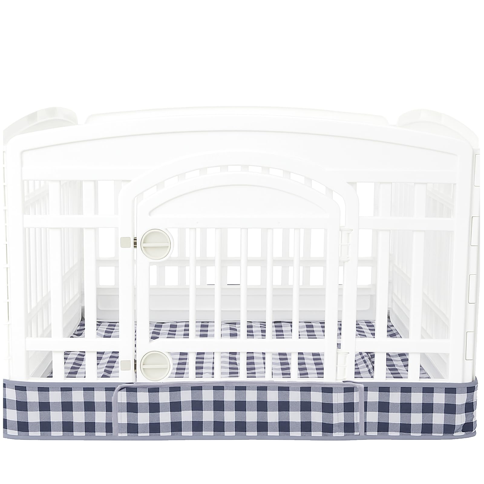 Dog Playpen Bottom Pad Fits for 36 Inch 4 Panels Exercise Pet Playpen, Dog Crate Pad Puppy, Hoop and Loop Design (Note: Playpen Not Included). (BlackCheckered) — image 1