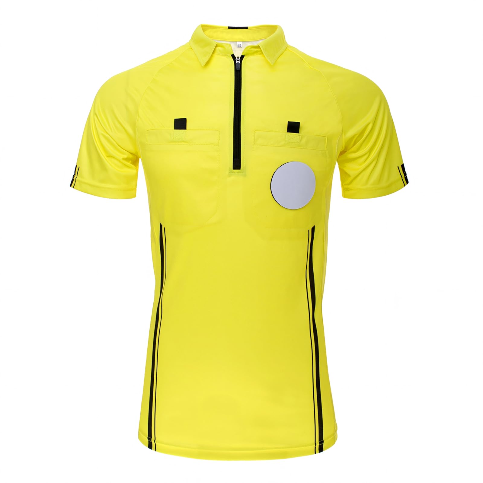 TopTie Camiseta Manga Corta Camisetas árbitro Disfraz Deporte Ropa Camisetas fútbol Polo T-Shirts con Dos bosillos Cremallera 1/4