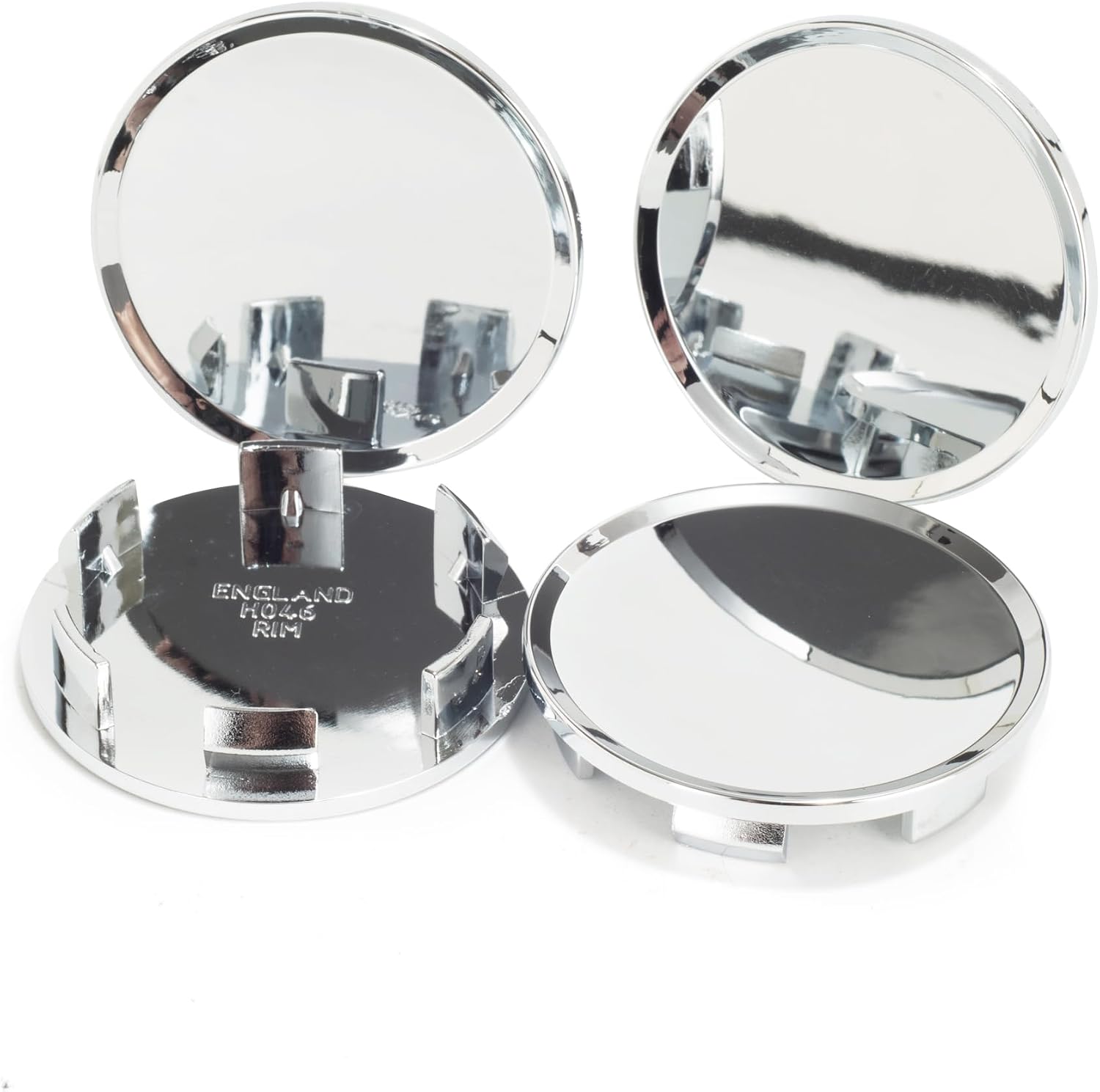 4 Pack Wheel Center Caps Kit for MiTo, OD 51 mm / 2 inch ID 45 mm / 1.77 inch Hub Caps, Snap-in Chrome ABS-Plastic Rim Covers