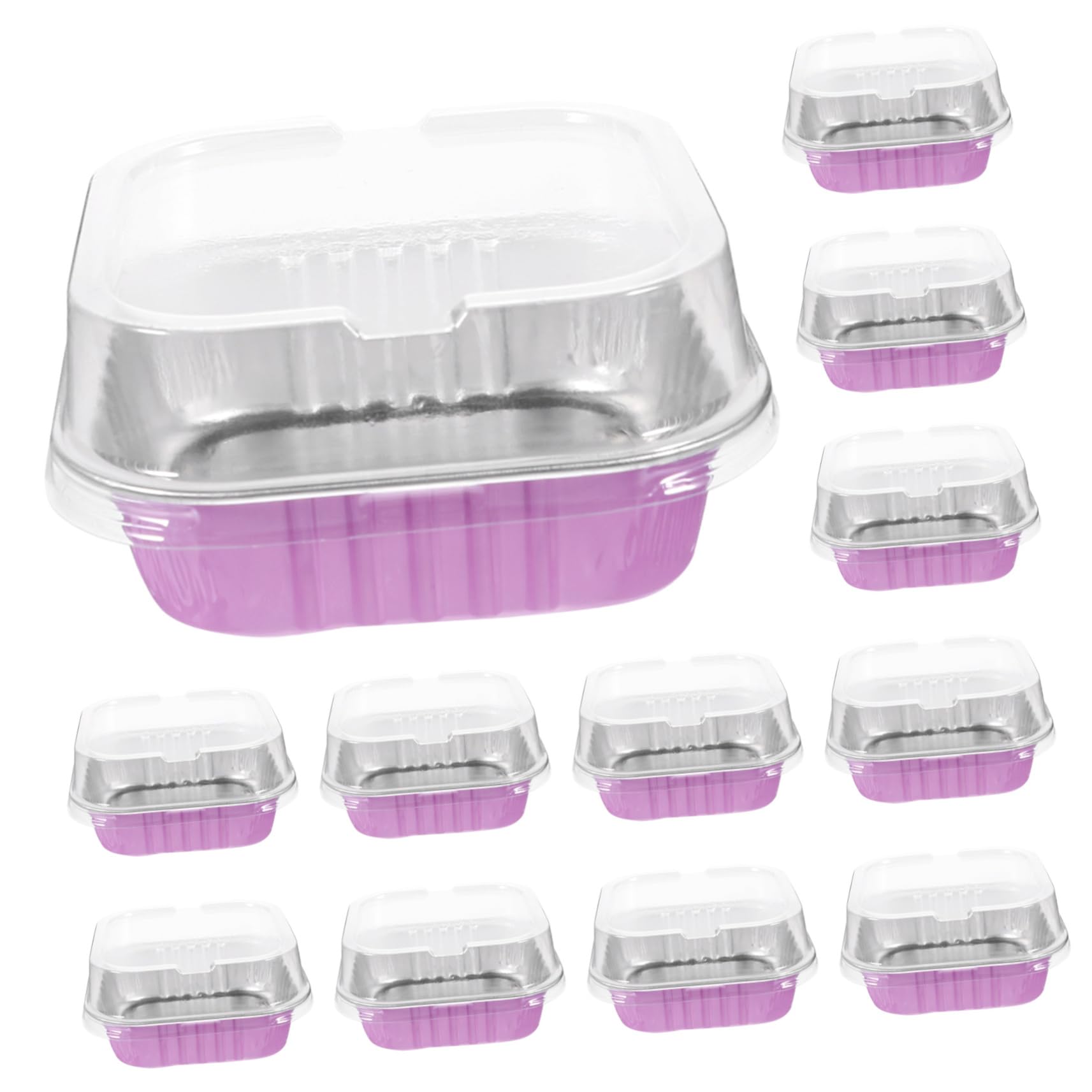 Homoyoyo Portable Dessert Packing Box Multi-use Aluminum Baking Cups Lids for Bbq Parties