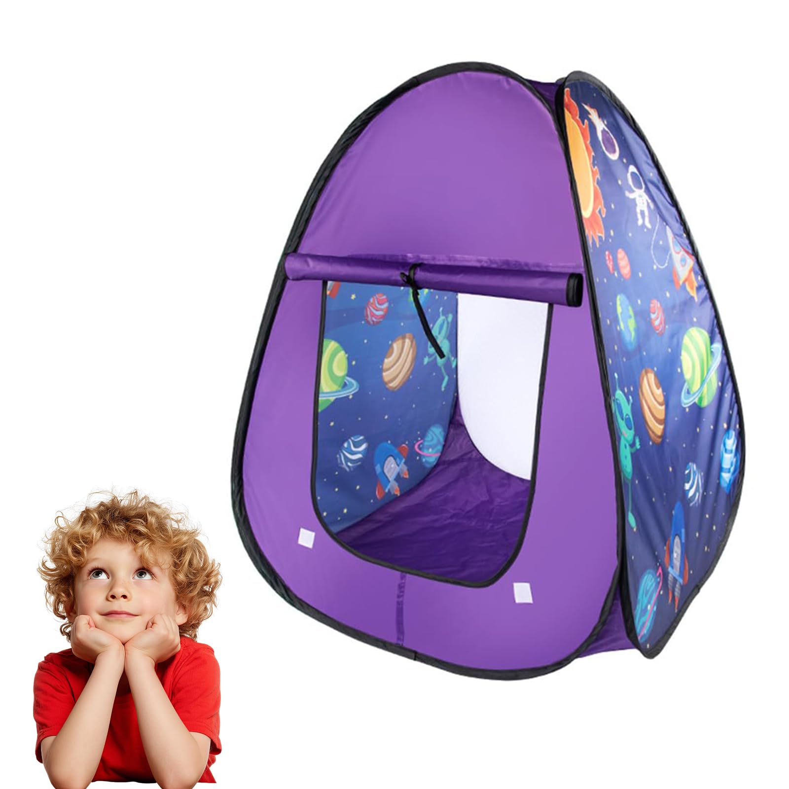 Pop Up tents for Kids, Pop Up Play Tent, kids pop up tent Indoor or Outdoor, Astronaut Spaceship Space Playhouse, Foldable Kids Tent with Carry Bag for Boys Girls Toddlers