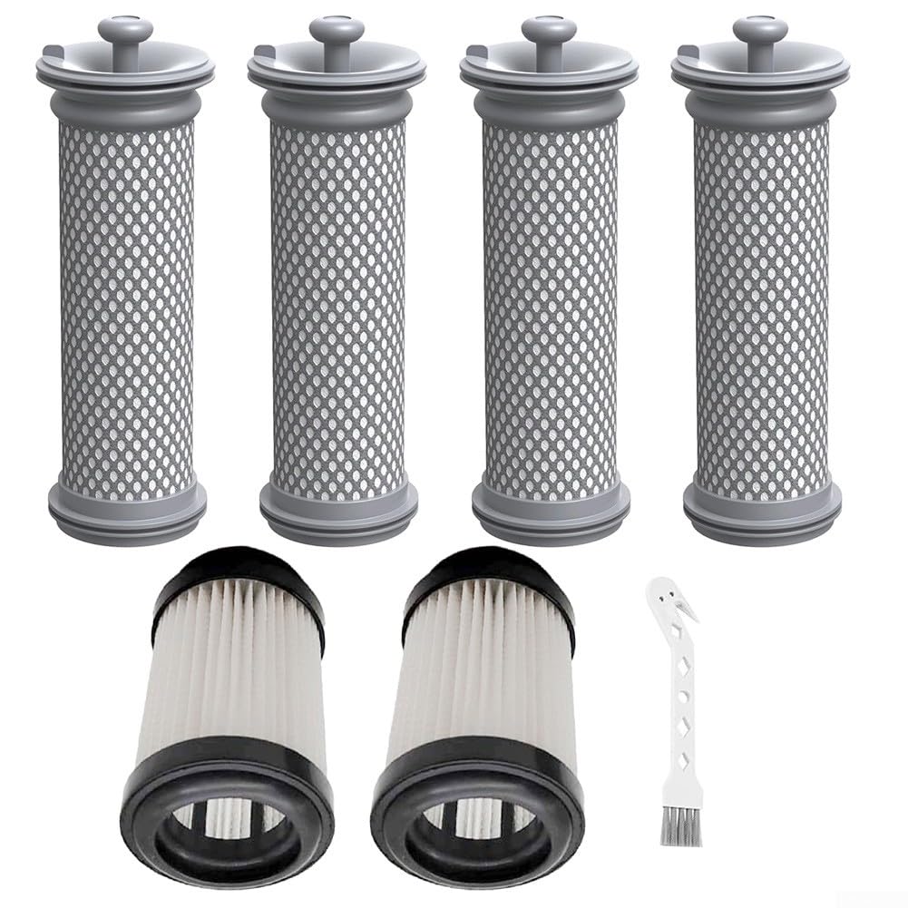 Filtri di Ricambio Per Tineco Pure-One S15, S15 Essentials, S15 Pet, S15 Pet EX Aspirapolvere Senza Fili (2 Prefiltri, 4 Postfiltri, 1 Spazzola di Pulizia)