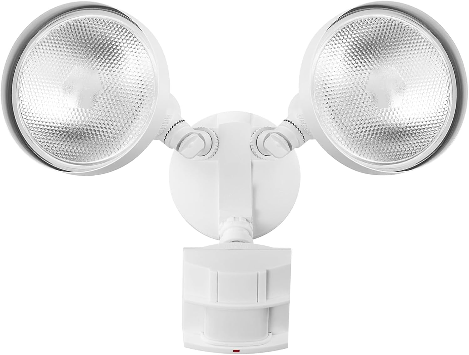 Globe Electric 17000273 180-Degree 240 W Twin Head White Hardwired Motion Sensor Security Flood Light, Spotlight, Outdoor, Outside House Lights