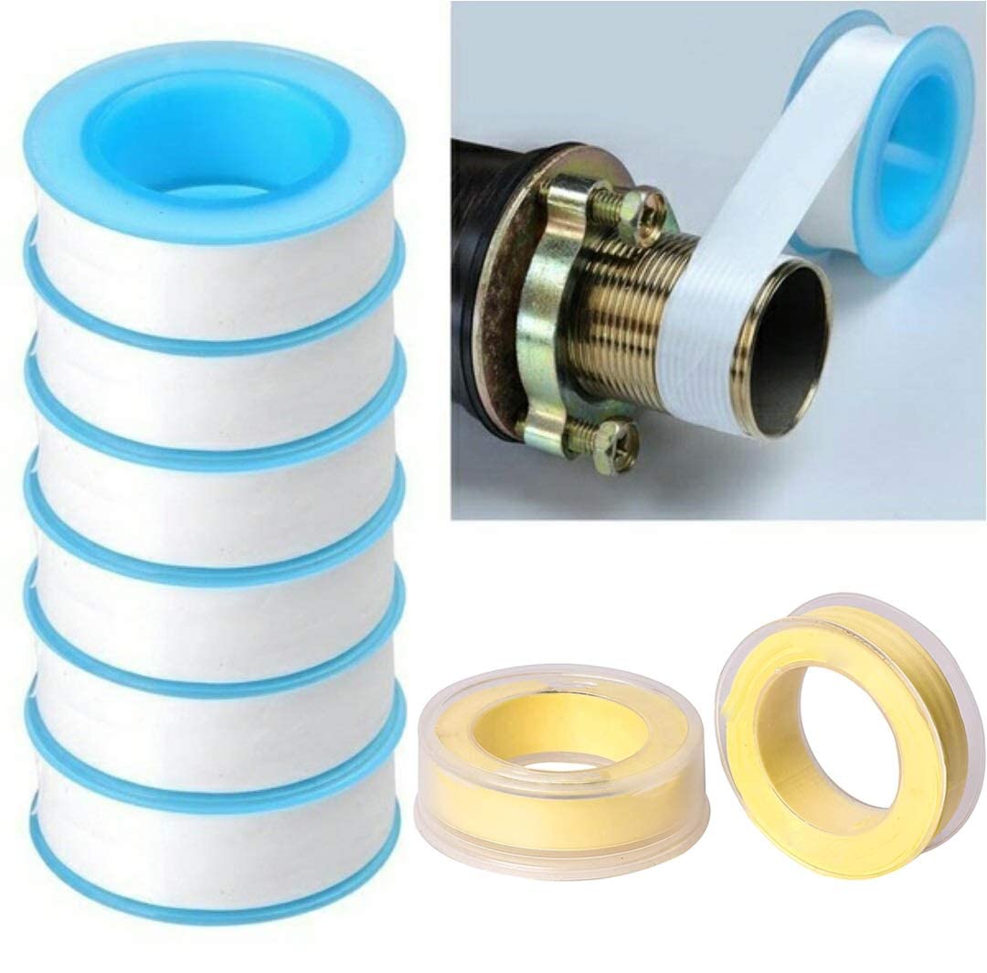 Thread Seal Tapes Teflon Pipe Sealant Industrial Thread Sealants Plumbers for Leak Water Plumbing Air Head Pipe 12mm x 10Mtr (White, 5Pcs)