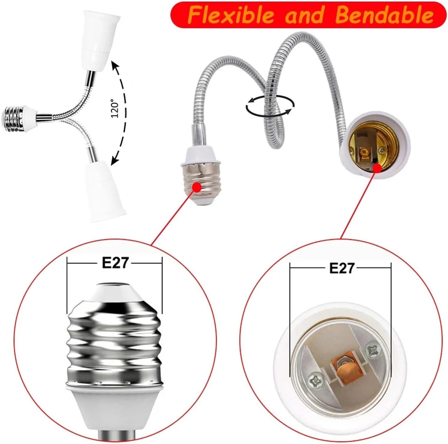 Straight Tube Lamp Stems 8pcs Extension Light Holder Converter 28/38cm for Light Fixture Assembly Or Repair(28cm)
