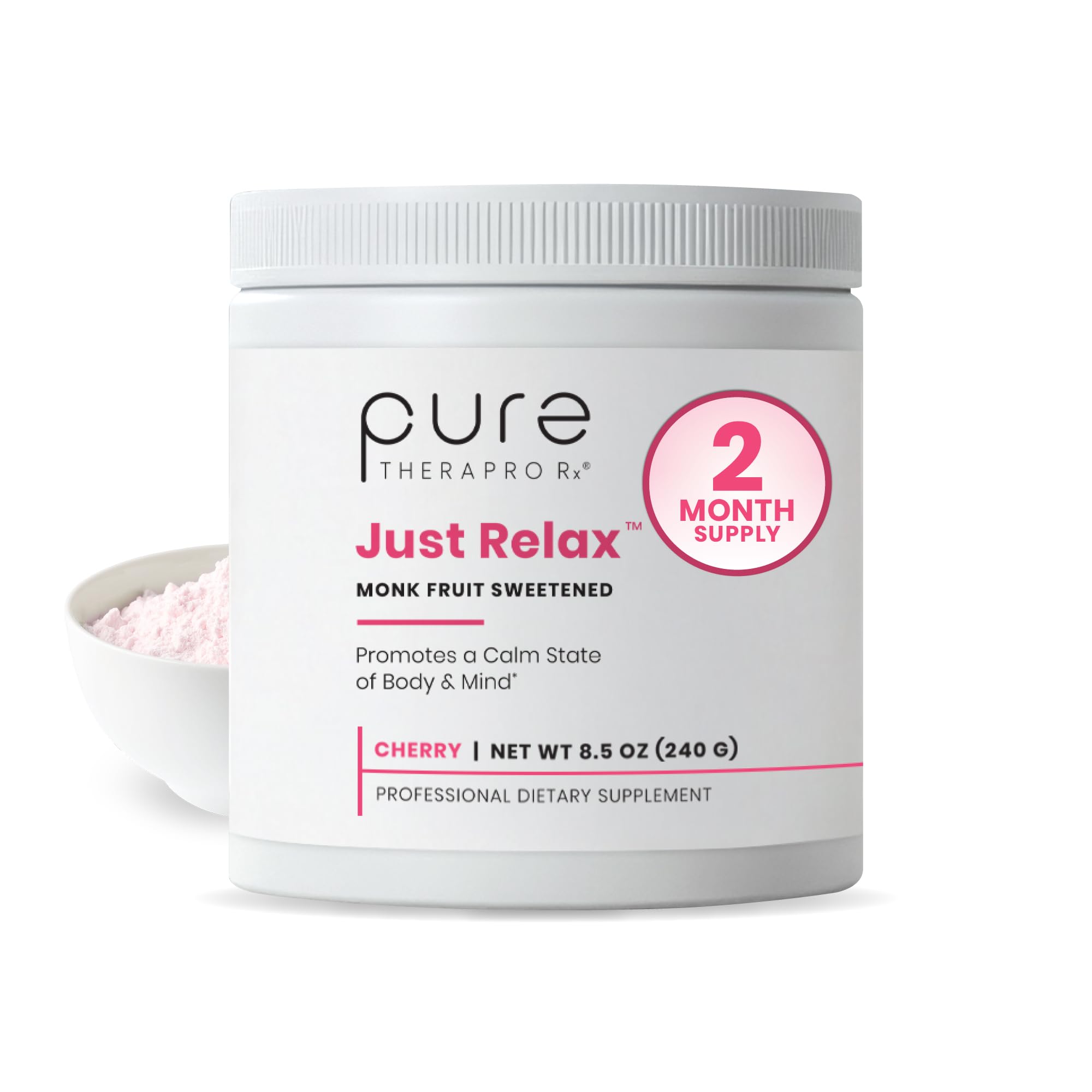 Pure Therapro Rx Just Relax Powder, Myo-Inositol, GABA & L-Theanine, Cherry Cherry 8.3 Ounce (Pack of 1)