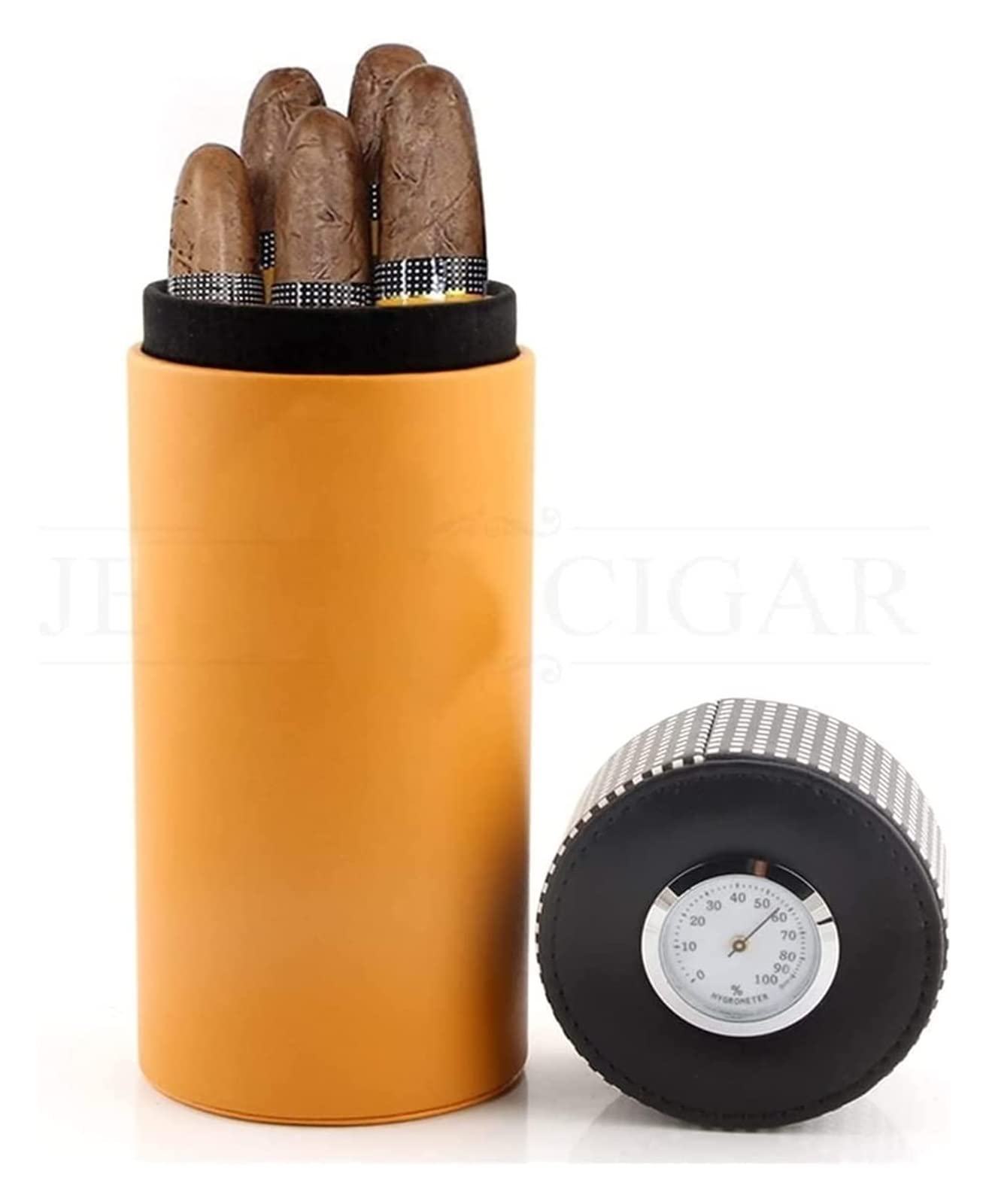 Scatola per sigari, umidificatore per sigari, umidificatore in Pelle da Viaggio, Porta sigari Portatile, umidificatore igrometro, Scatola Adatta per 5 sigari