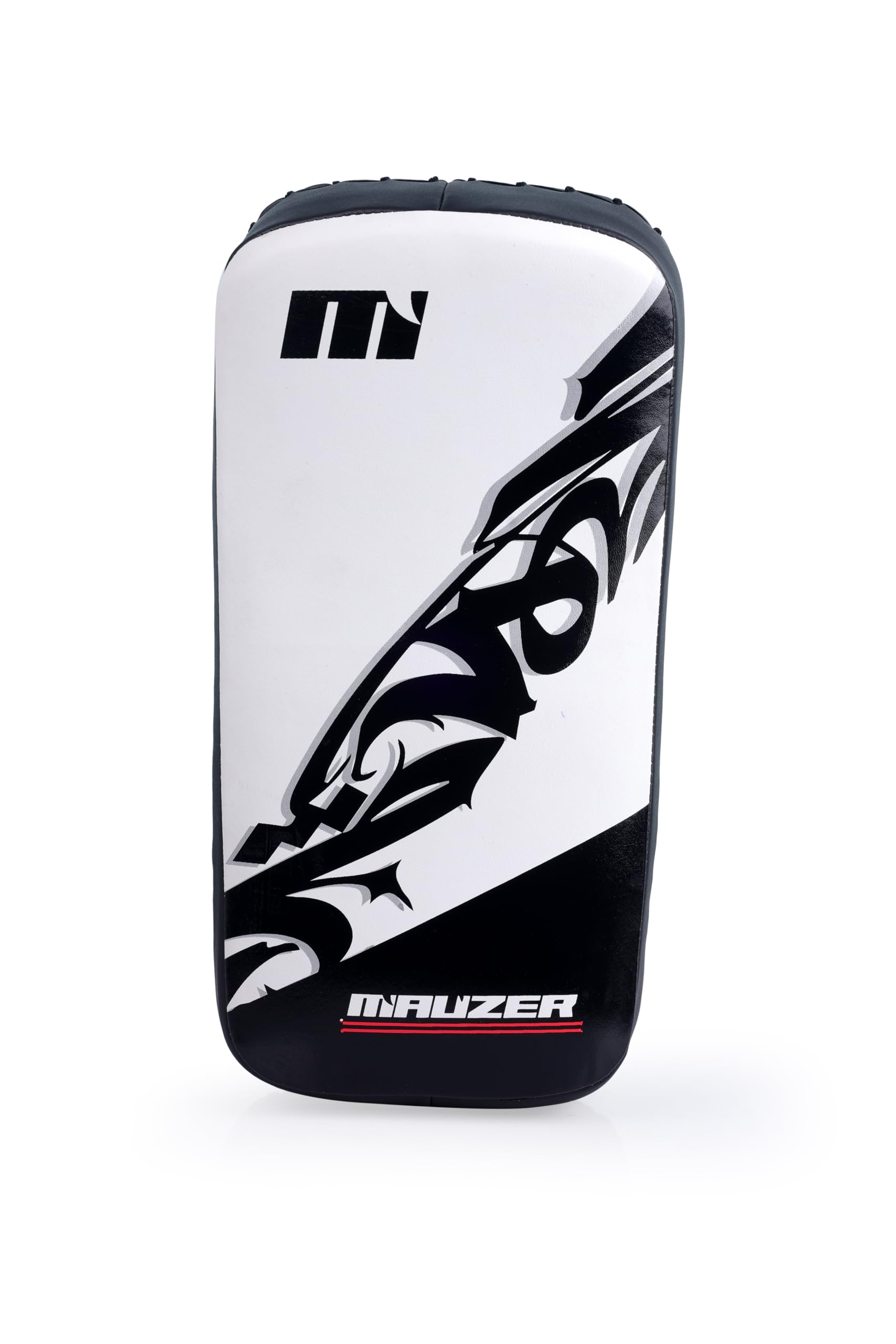 MAUZER Curved Muay Thai Kick Pad Heavy Duty Training Pad for Kickboxing MMA Boxing Martial Arts Striking Pad with Adjustable Velcro Straps (White and Black, 1 Pair)-picture-23