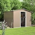 Trumbeak 8FT x 6FT Metal Outdoor Storage Shed,Utility and Tool Shed Storage House w/Lockable Sliding Doors & Air Vent,Garden Shed for Backyard,Garden,Patio,Lawn