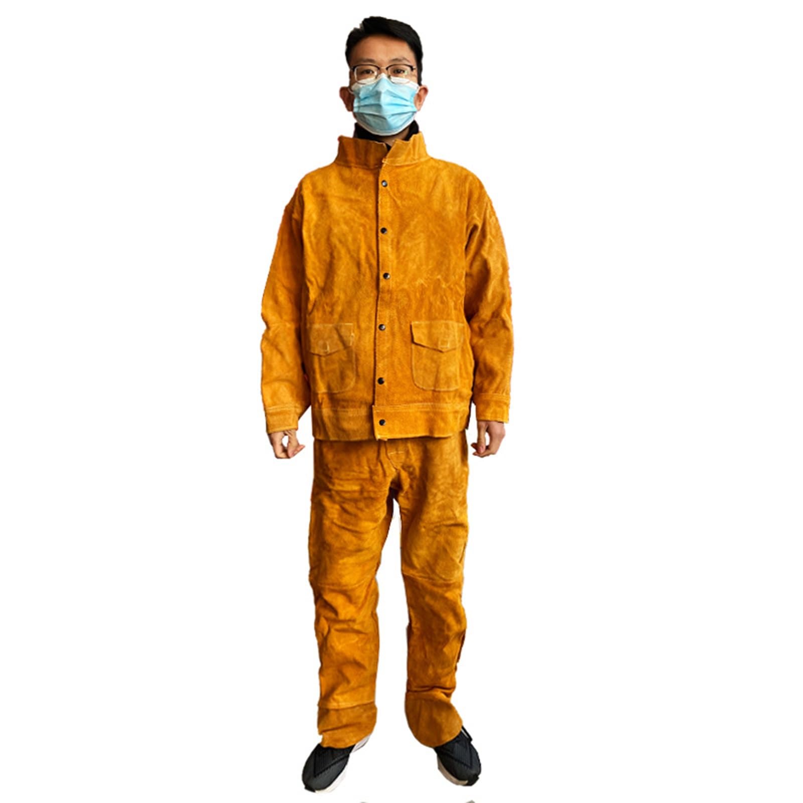 Veste de soudeur en cuir vêtement de sécurité homme femme cuir de vachette