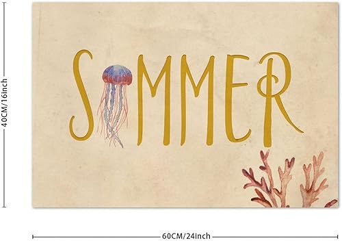 Miniatura 3 de Felpudo para puerta de coco resistente, de 16 x 24 pulgadas, con tortugas marinas de playa, divertido coco, felpudo personalizado para puerta