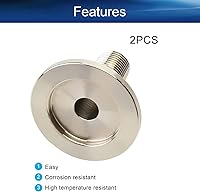 Vista 3 de Bettomshin 2 unids 1/4 pulgada brida sanitaria tubería hembra roscada acero inoxidable 304 hexagonal KF25 adaptador hembra PT a tri abrazadera OD