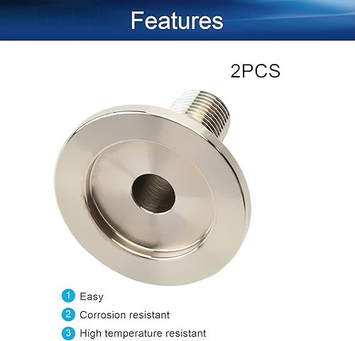 Miniatura 3 de Bettomshin 2 unids 14 pulgada brida sanitaria tubería hembra roscada acero inoxidable 304 hexagonal KF25 adaptador hembra PT a tri abrazadera OD