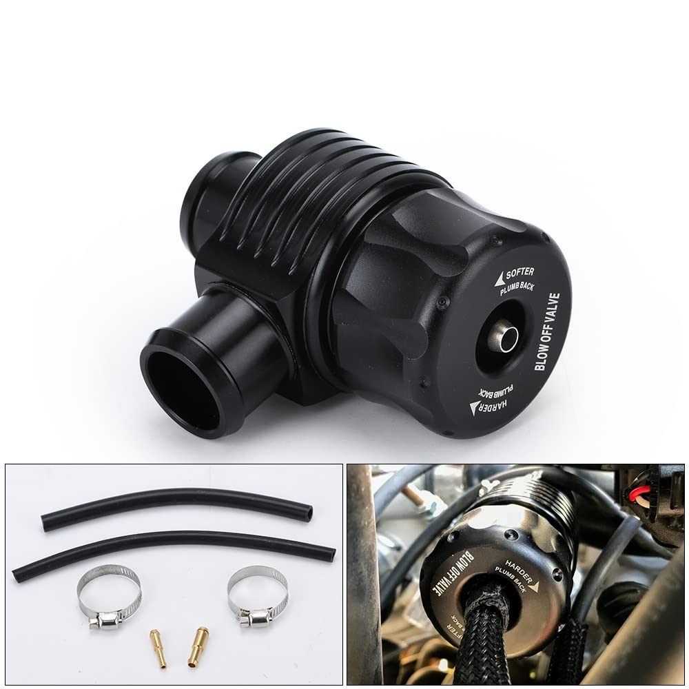 VáLvulas De Escape Negro Auto Racing Aluminio Universal BOV 25mm 1.8T Válvula de soplado Turbo Wastegate Bov con Adpater