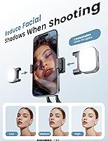 Vista 4 de Trípode para selfie stick de 67 pulgadas con luz, soporte de teléfono básico para iPhone y Samsung, trípode extensible todo en uno con control