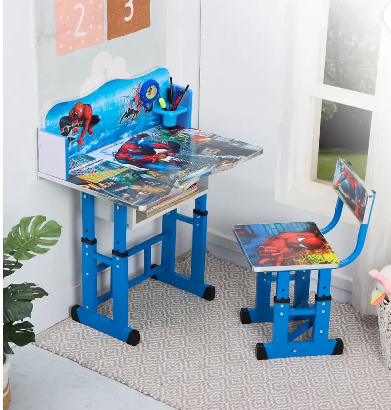 Image of Kids Study Table and Chair Set (Blue) | 4-15 Years | Adjustable Height| Strong and Ergonomic