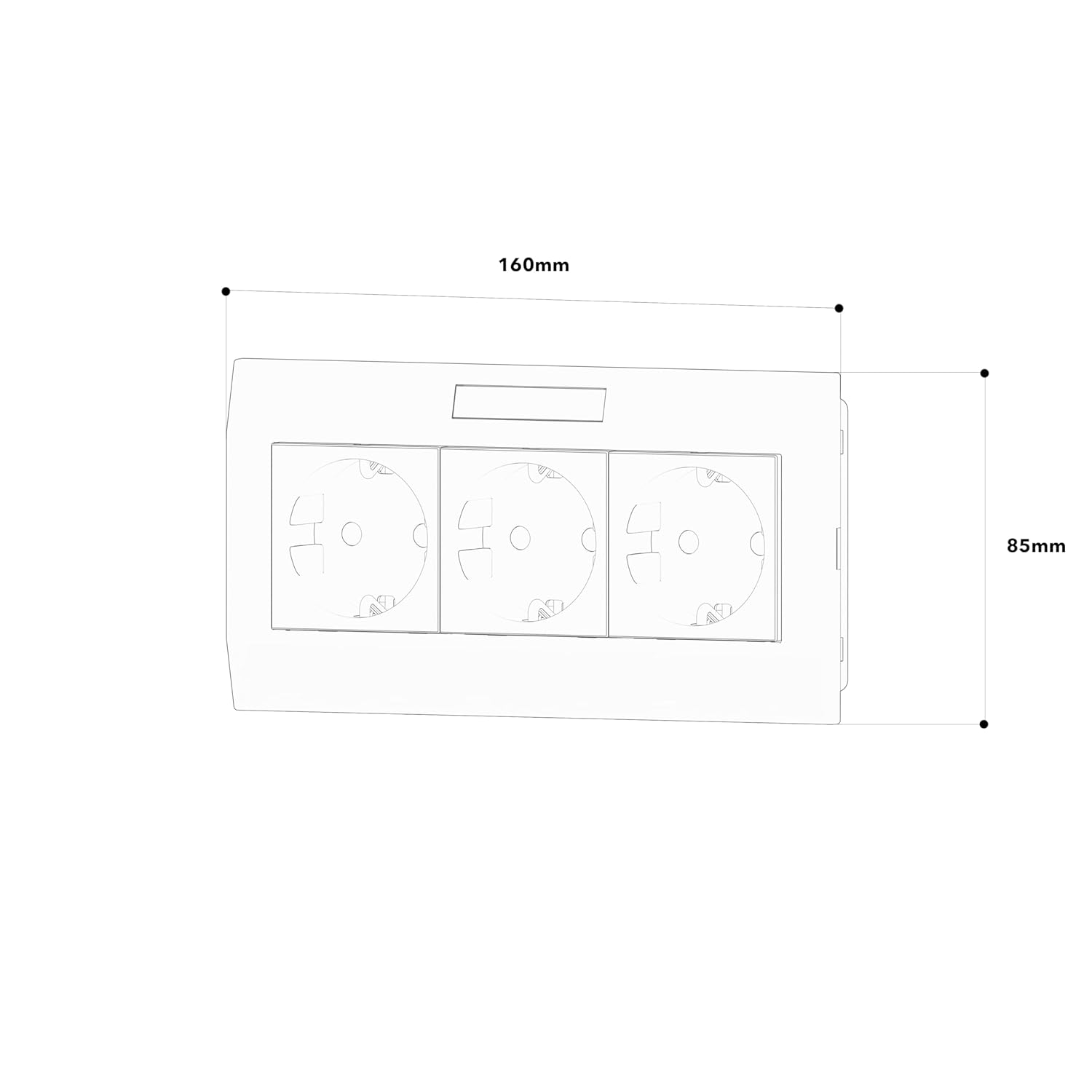 Habengut Socket Unit 3-Way for Parapet Channel 130 x 60 mm Contents: 1 Piece