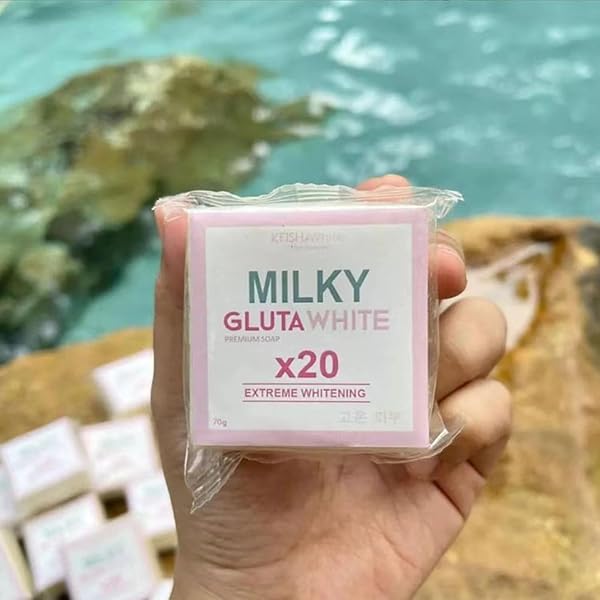 Milky Gluta White Soap,Soap Made with Milk,Milk Soap Bar,Gently Whitening Soap for Face and Body (1pc) - 2