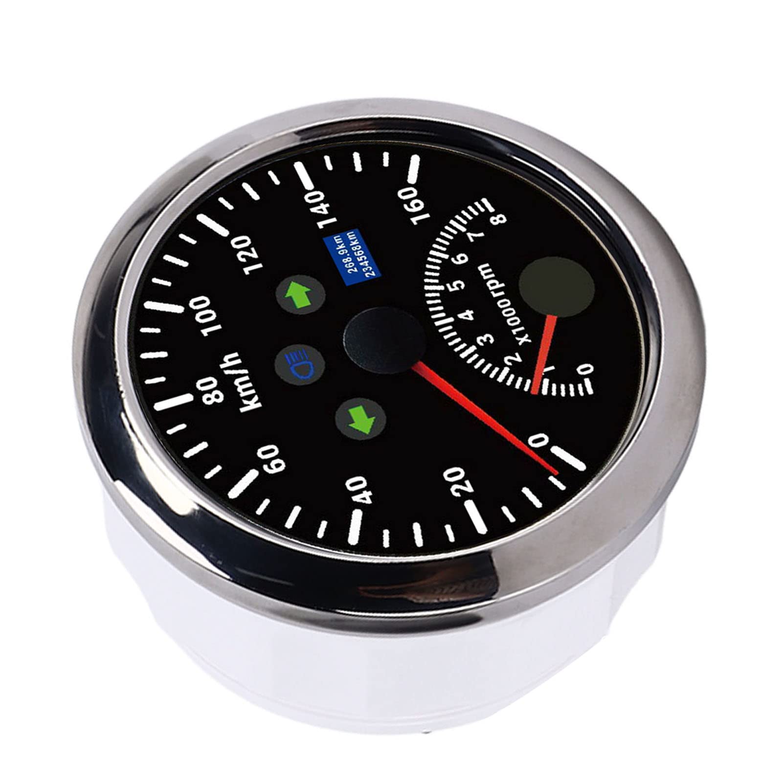 Ejoyous Speedometr GPS, Wysoka dokładność Wskazania, Niskie Zużycie Energii, Szerokie Napięcie Robocze, Wodoodporne IP67, Liczba Liczby Prędkości 85 Mm ((Czarny CX8201))