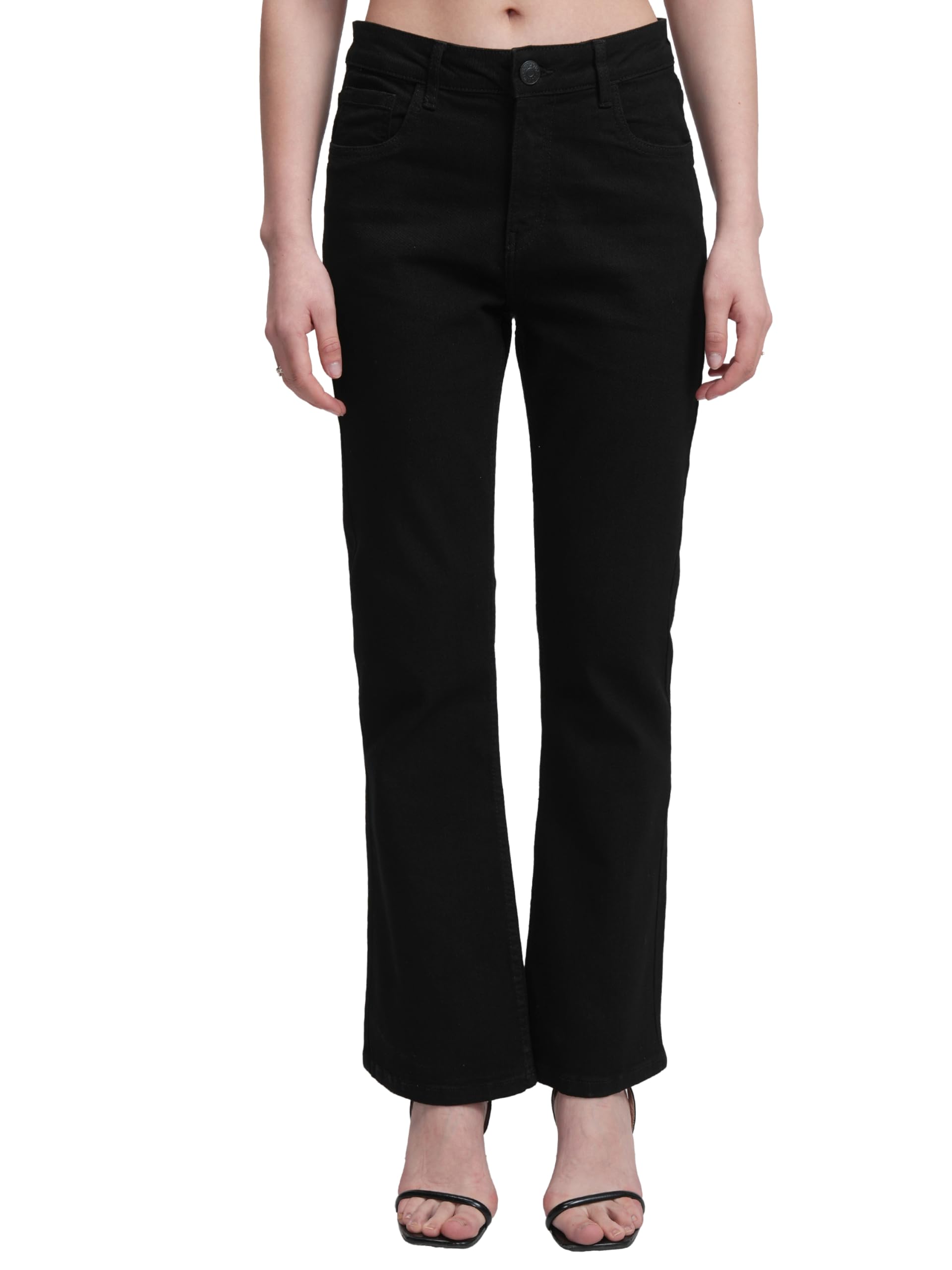 Women's Straight Fit Regular Jeans | Stretchable Mid-Rise Jeans Pant