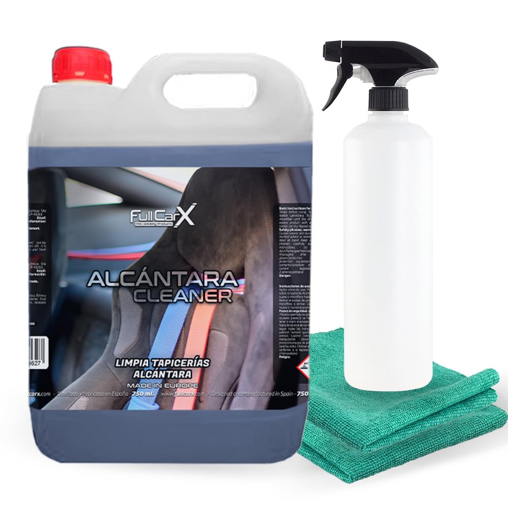 FULLCARX Alcantara Cleaner 5 Litres Nettoyant Alcantara Voiture, Enlève les Taches, Puissant pour Sièges Revêtement Textile, Arôme Frais Neutralise les Odeurs Produit Nettoyage Detailing Professionnel