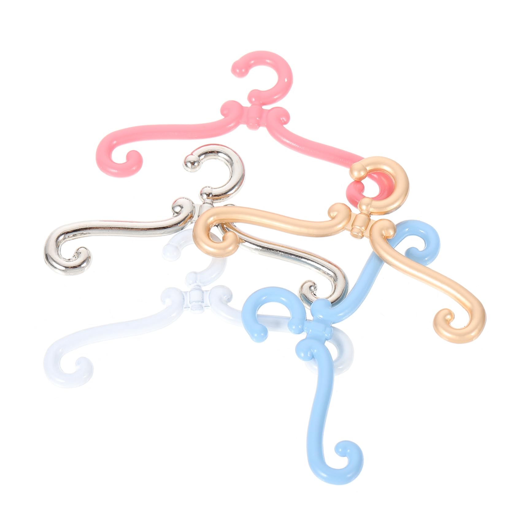 Kisangel 25Pcs Mini Doll Clothing Hangers Hangers for Doll Clothes Storage Lightweight and with Colors