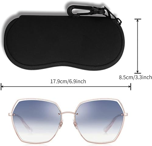 Miniatura 2 de Hion Sunglasses Case Ultra Light Neoprene Zipper Eyeglass Soft Case with Belt Clip