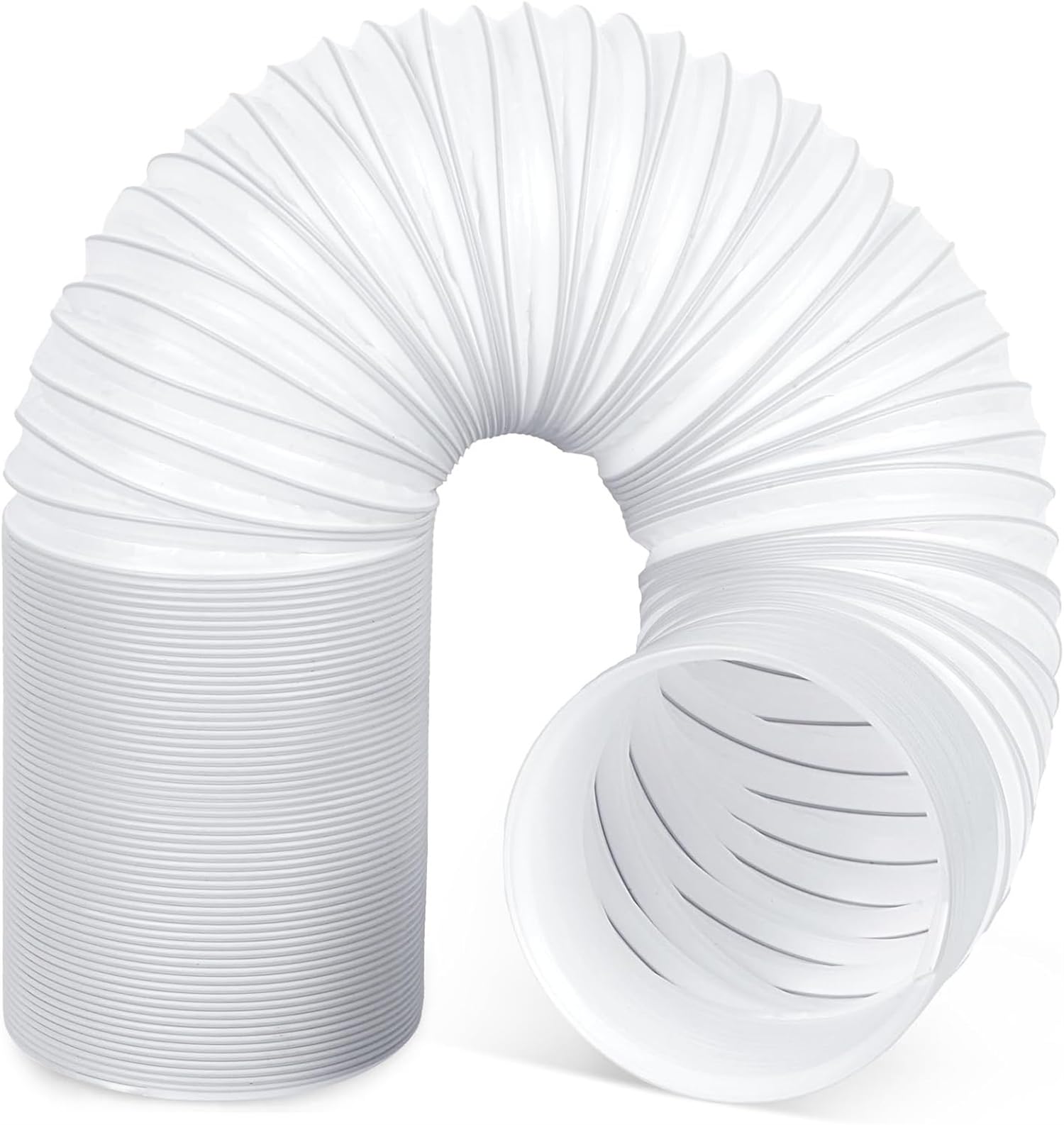 Universal Air Conditioner Exhaust Hose, 5.9'' Diameter Flexible Vent Hose with Counterclockwise Thread, Length 150mm Exhaust Vent Hose for for More Portable Air Conditioner (White,Ø150mm, 1.5 Meter)