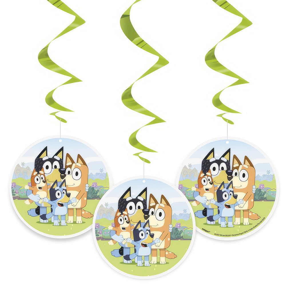 Unique Bluey Multicolored Hanging Swirl Decorations, 26