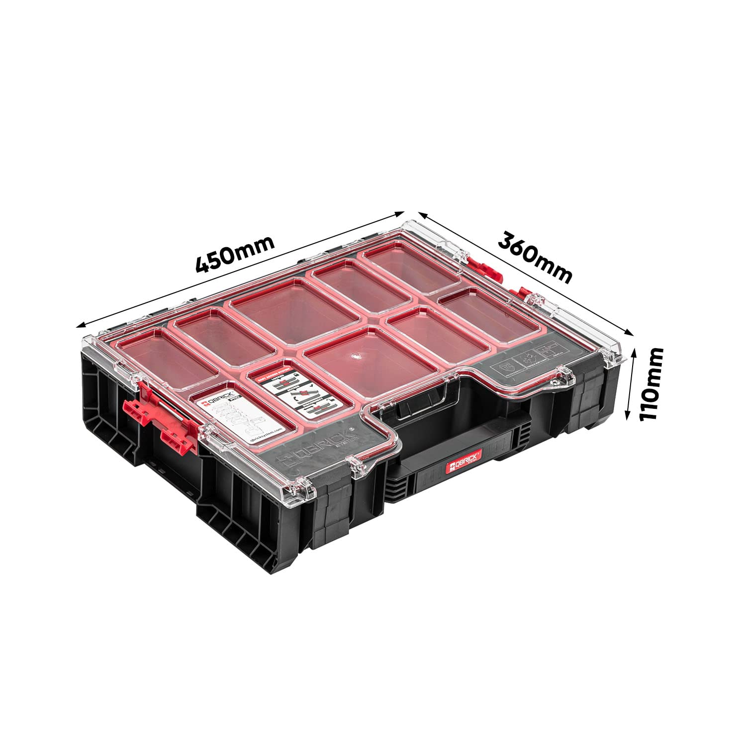 Sortimentskasten mit zusätzliche Fläche – 45 x 23,5 x 35,5 cm - Kleinteilemagazin und Werkzeugkorb SET 2in1 Sortierkästen Transportbox Baustellen Kübel Premiumklasse