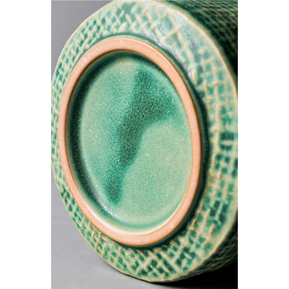 Vintage Design Ceramiczny kubek do kawy ze spodkiem, zestaw kubków do cappuccino baristy latte art (zielony)