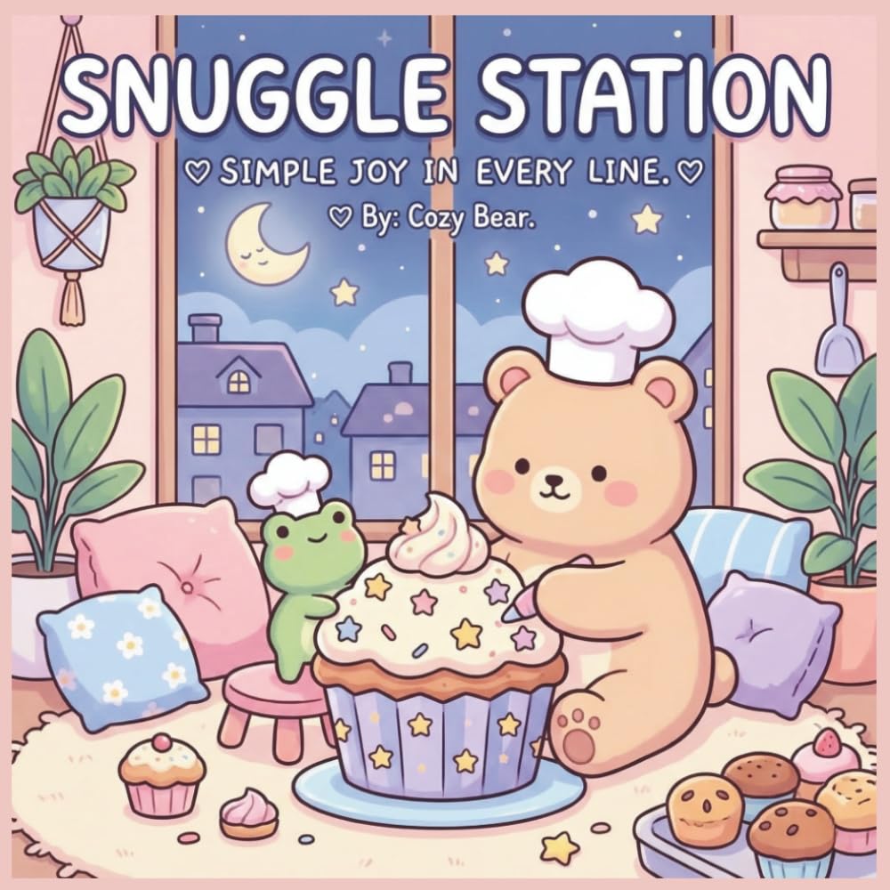 Snuggle Station Cozy Coloring Book: A Bold and Easy Coloring Book: Simple and Cozy Designs for Relaxation and Stress Relief (Cozy Bear Bold & Easy Coloring Book Series)