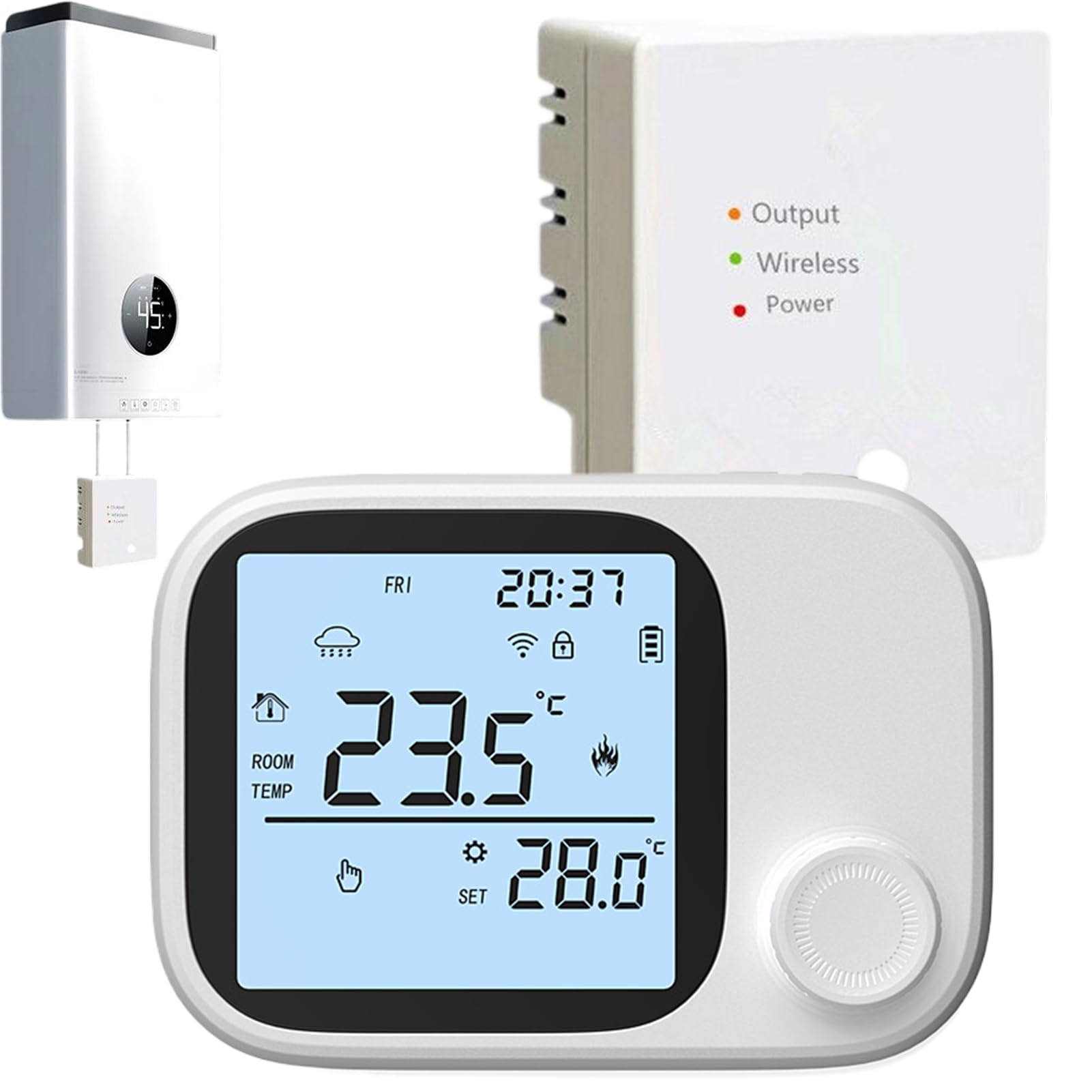 Termostato Inteligente Monitor Inalámbrico de Pantalla Digital