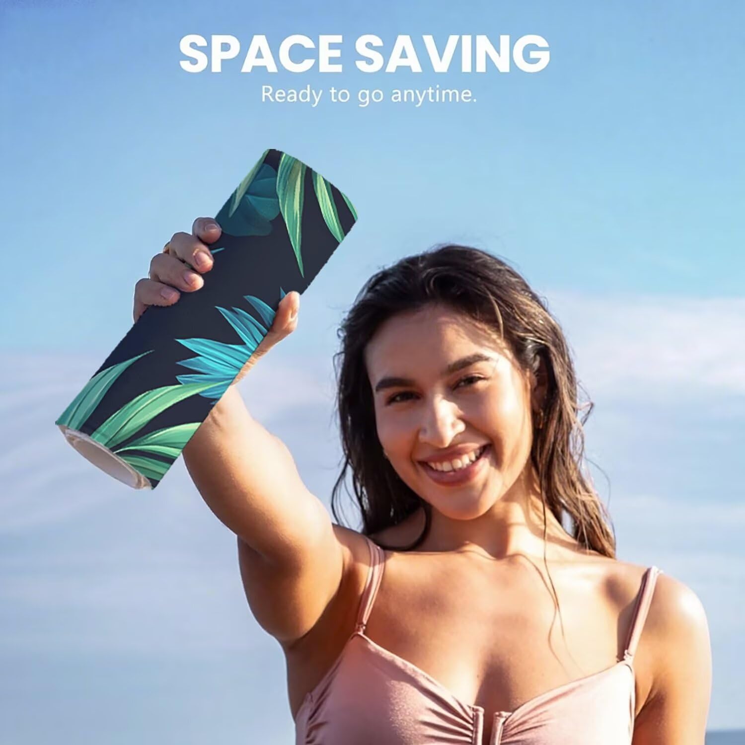Toalla Playa Microfibra 150x200 Planta Diseño Super Absorbente Sin Arena Toalla Playa, con Cuerda Elástica, Ligero, Hombre, Mujer Ideal Toallas de Baño, Aplicable Gimnasio,Viajes, Natación, Color p403