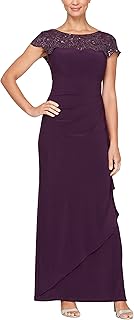Women's Long Column Dress with Sweetheart Neck (Petite and Regular)