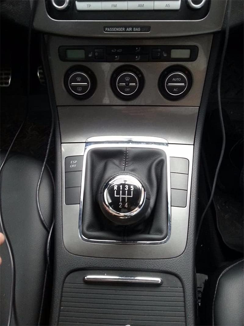 Car Gear Shift Knob 5 6 Speed Gear Shift Knob Lever Stick Gaiter Boot Cover Collar Replacement for VW for Passat B6 2005-2011 Stick Shift Cover(6 Speed Gearknob)(5 Speed Gaiter Boot)