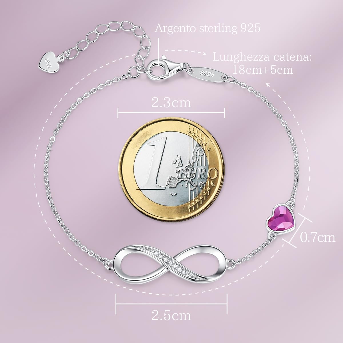 LOUISA SECRET Bracciale Donna Argento 925 or Acciai inossidabili Braccialetto Infinito Bracciali Cuore Gioielli Regalo Natale Compleanno Festa Della Mamma per Moglie Amiche Amica