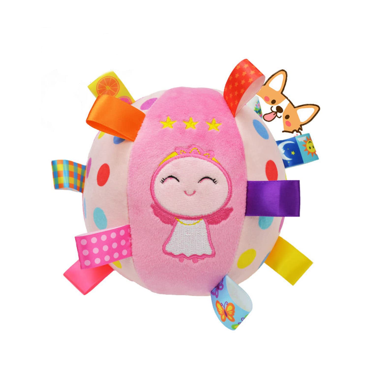 Blue Dream Island Dog Sound Toys,Bite Resistant Grinding Pet Toys,Training Dog Doll Supplies,Pet Solitude Relieving Small Items_Pink Angel Ball