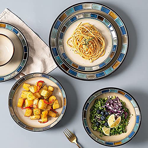 Service de table en porcelaine – Assiettes et bols élégants en céramique pour les repas de famille et les réunions en plein air