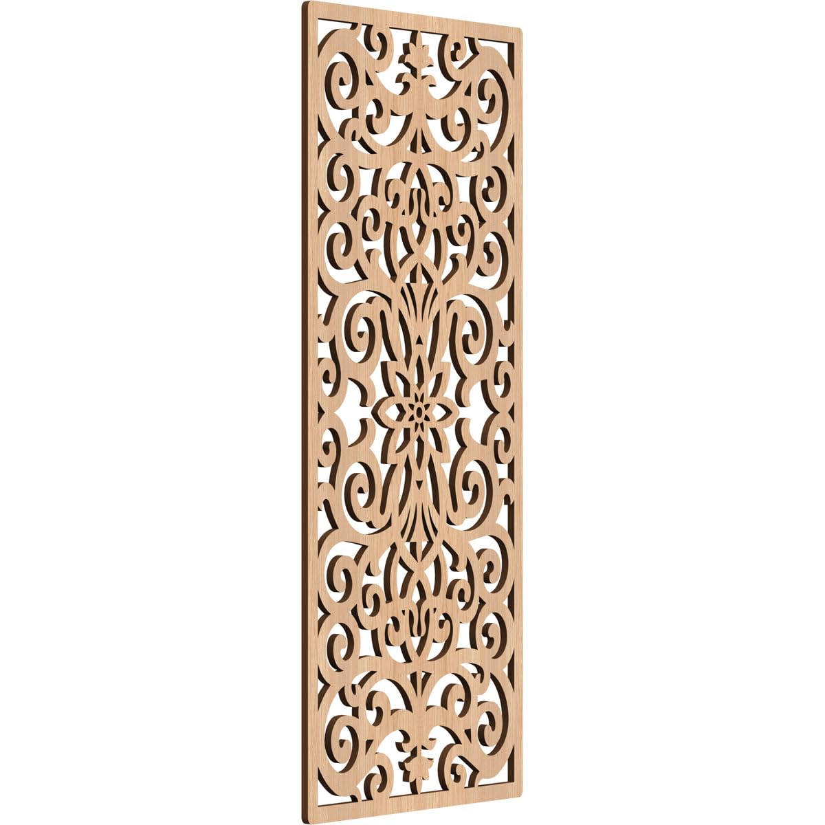 Buel Decorative Pierced Fretwork Wood Wall Panels, 17 3/8"W x 44 3/8"H x 3/8"T, Hickory