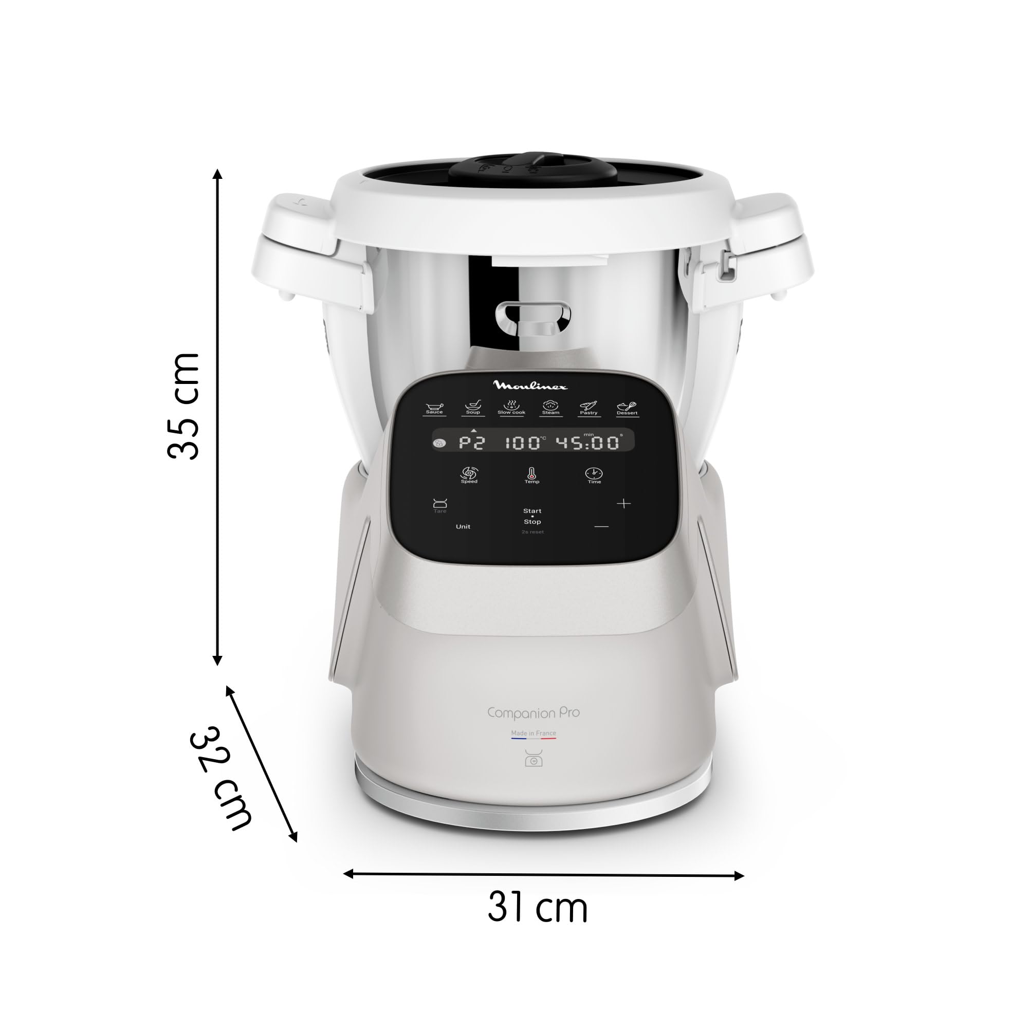 Moulinex Companion Pro avec extension air fryer, Robot cuiseur, Balance intégrée, Capacité XL, YY5828FG, Nube