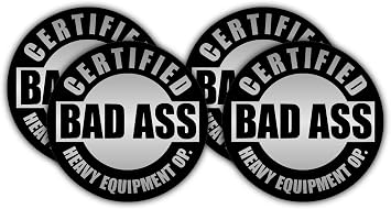 Bas A$$ Heavy Equipment Operator Hard Hat Sticker/Decal/Label Tool Lunch Box Motorcycle Helmet Excavator Bulldozer