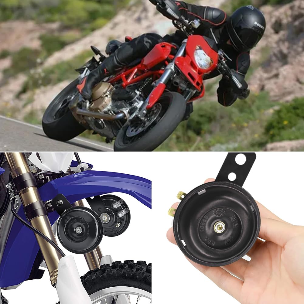 Clacson Moto 12V Potente, Tromba per Auto e Triciclo, 1 Pezzo Nero
