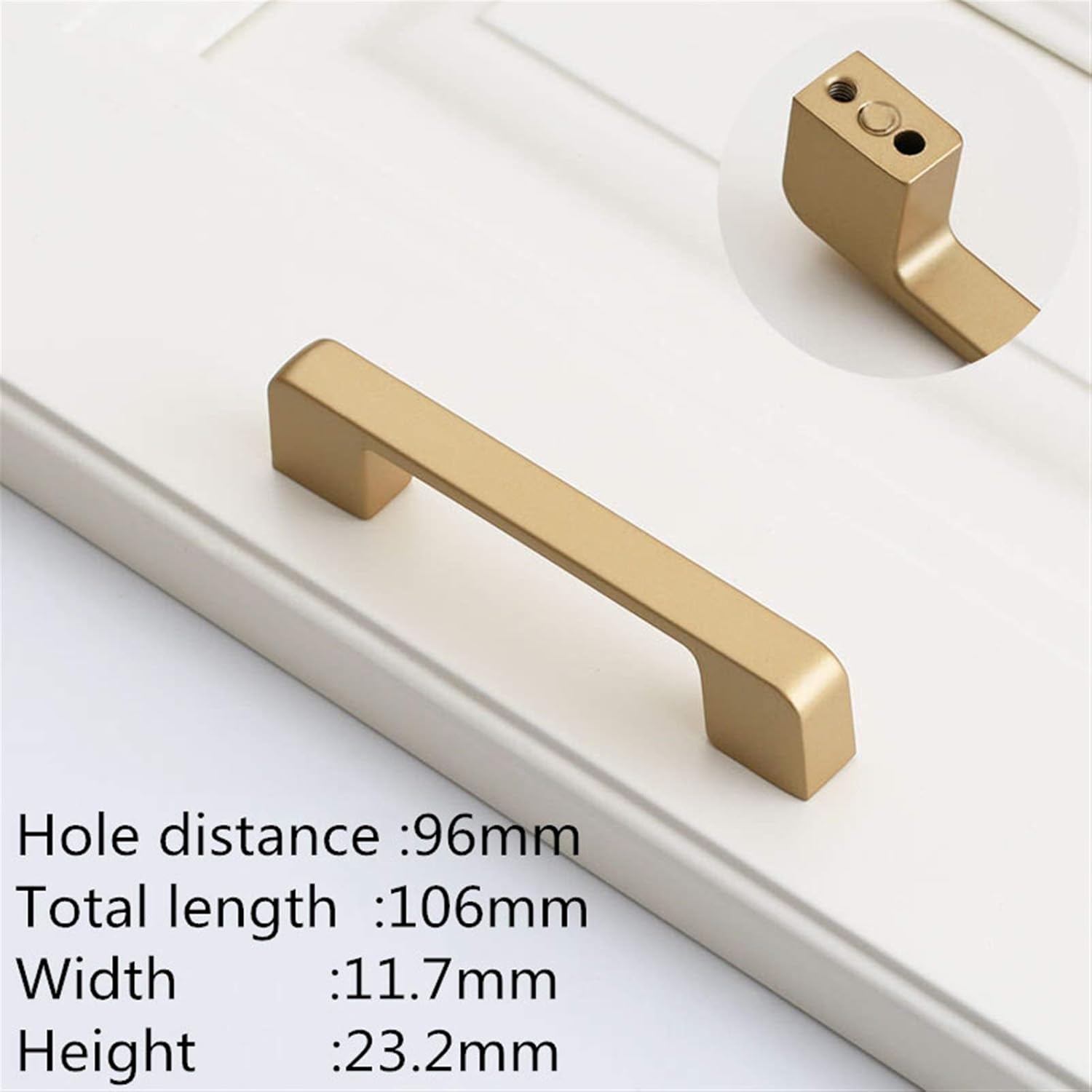 Minimalist Style Aluminum Sand Gold Door Knobs for Cabinets, Drawers, Bathrooms, Hotels, Room Doors，Screen Door Handle,Front Door Handle,Barn Door Handles(9013 96mm)
