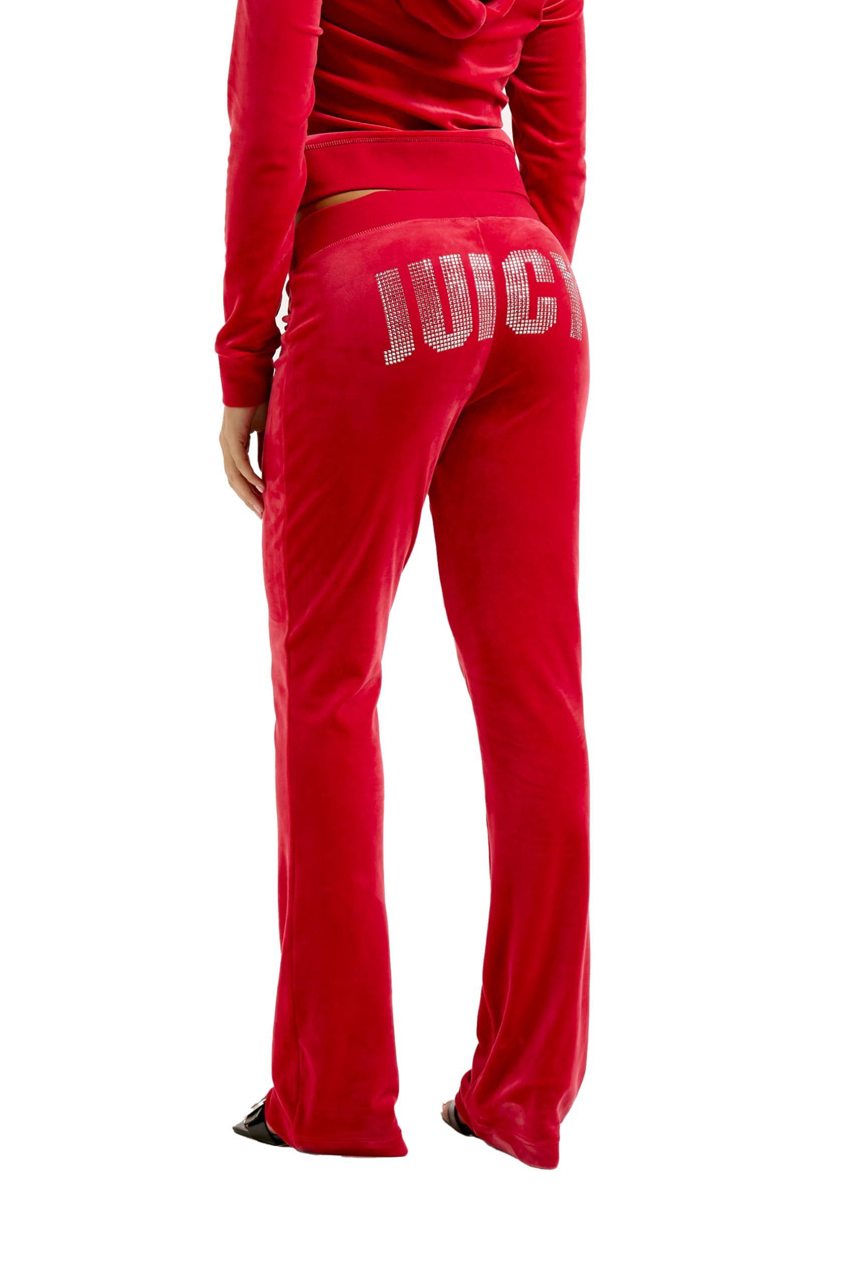 Juicy Couture Women's Diamante Impact Low Rise Velour Trackpant Casual Pants, Astor Red, M (Pack of 20)